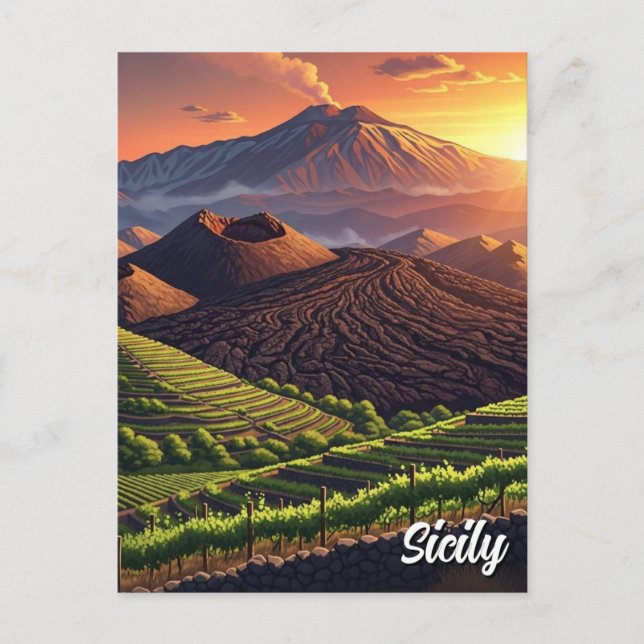 Carte Postale Mont Etna Sicile Italie (Devant)