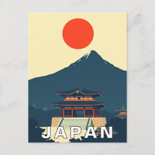 Carte Postale Mont Fuji Japon Minimaliste Vintage