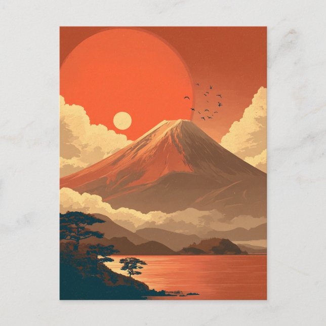 Carte Postale Mont Fuji Japon vintage (Devant)