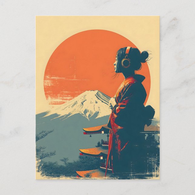Carte Postale Mont Fuji vintage (Devant)