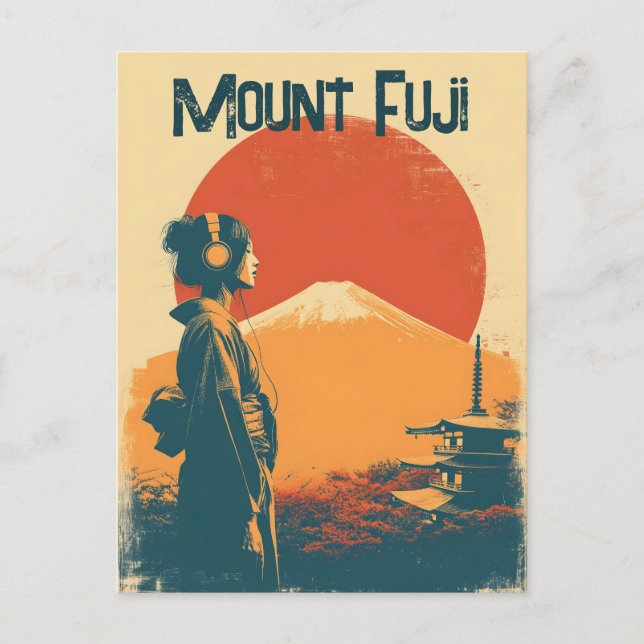 Carte Postale Mont Fuji vintage (Devant)