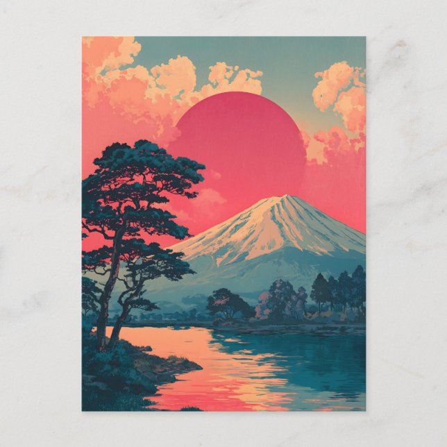 Carte Postale Mont Fuji vintage (Devant)