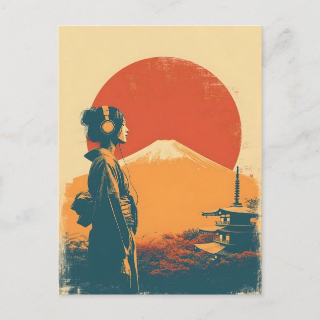 Carte Postale Mont Fuji vintage (Devant)