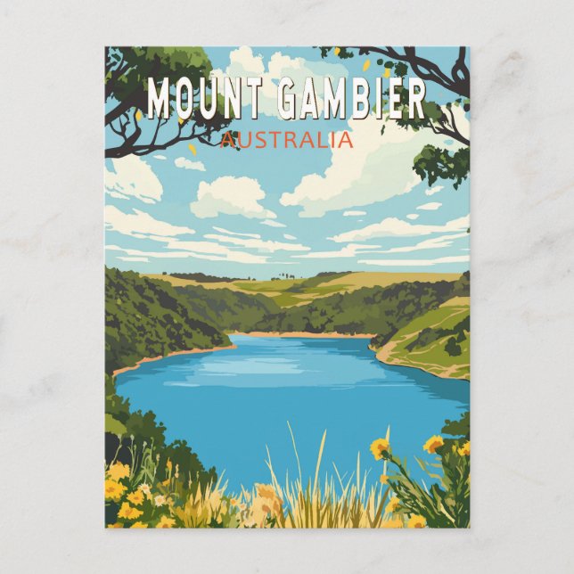 Carte Postale Mont Gambier Australie Voyage Art Vintage (Devant)
