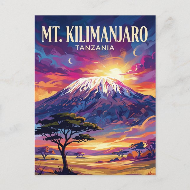 Carte Postale Mont Kilimandjaro Tanzanie (Devant)
