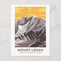 Mont Logan Canada Voyage Art Rétro