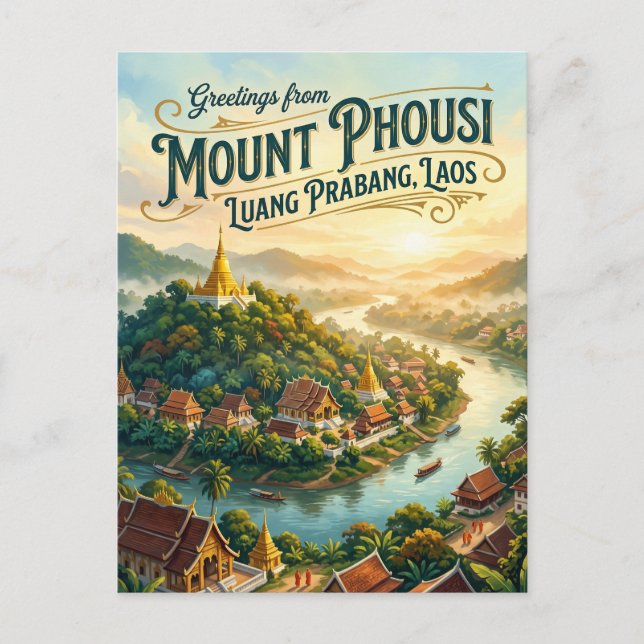 Carte Postale Mont Phousi Laos (Devant)