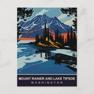 Carte Postale Mont Rainer et lac Tipsoe, WA, Voyage