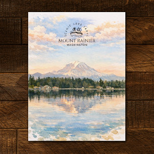 Carte Postale Mont Rainier, Lake Tapps, Washington Aquarelle