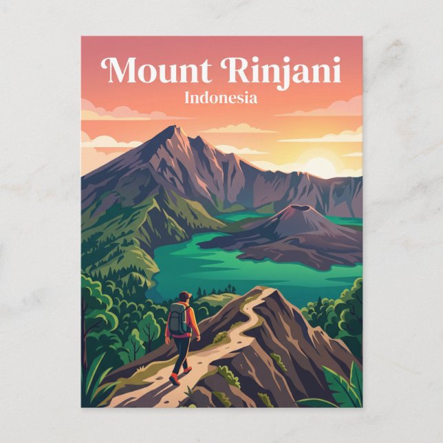 Carte Postale Mont Rinjani Indonésie (Devant)