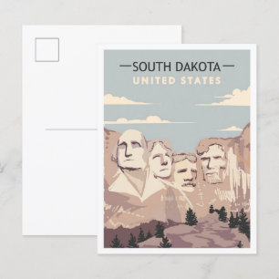 Carte Postale Mont Rushmore Dakota du Sud Voyage Vintage 