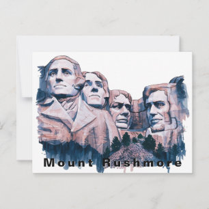 Carte Postale Mont Rushmore USA Voyage Aquarelle 