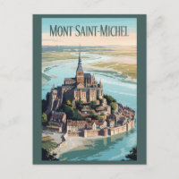 Mont-Saint-Michel France Illustration Art de Voyag