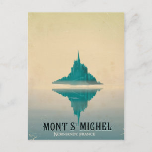 Carte Postale mont st michel vintage poster de voyage