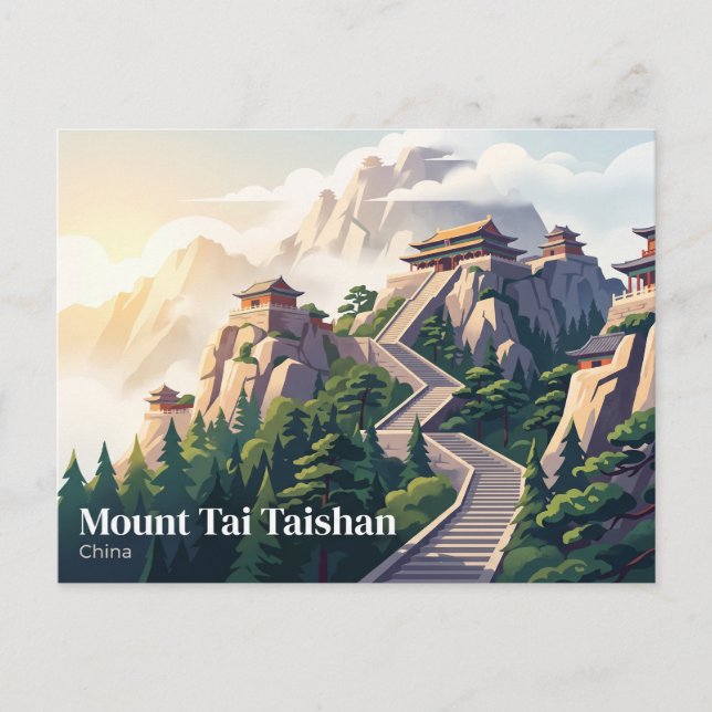 Carte Postale Mont Tai Taishan Chine (Devant)