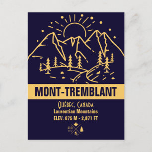 Carte Postale Mont-Tremblant, Canada Québec Montagne minimaliste