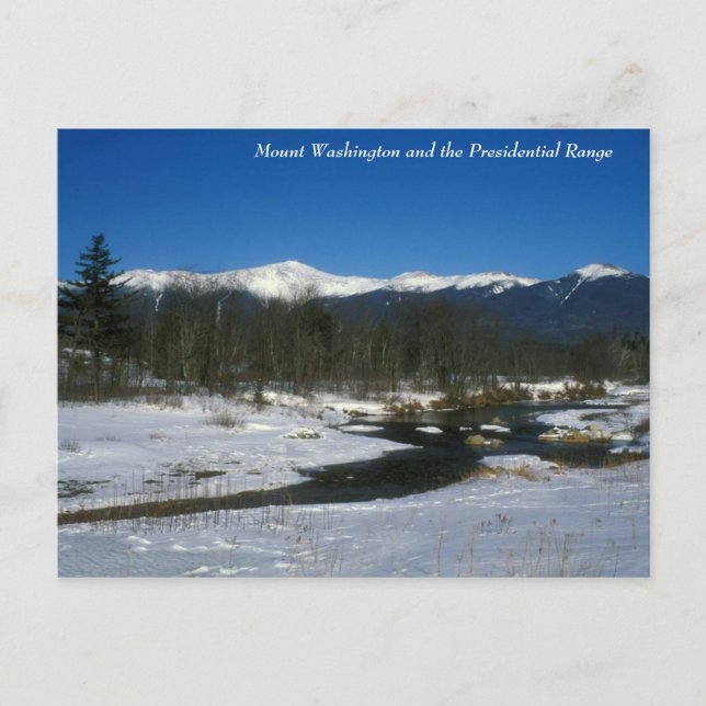 Carte Postale Mont Washington et chaîne présidentielle en hiver (Devant)