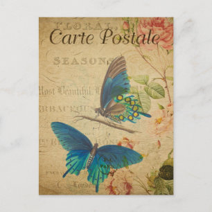 Carte Postale Montage de papillons français Vintages
