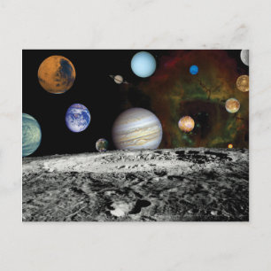 Carte Postale Montage d'images de l'espace du voyageur du systèm