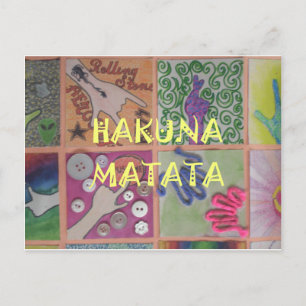 Carte Postale Montage en mosaïque gras : Edgy Pop Art Hakuna Mat