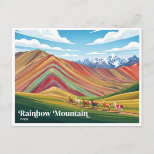 Carte Postale Montagne arc-en-ciel Cusco Pérou
