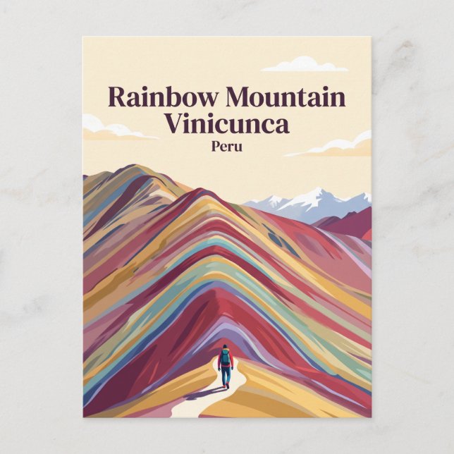 Carte Postale Montagne arc-en-ciel Vinicunca Pérou (Devant)
