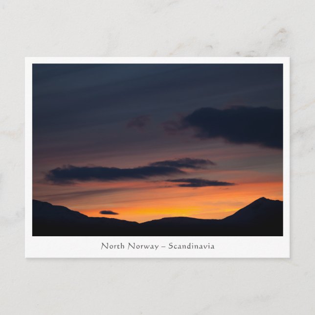 Carte Postale Montagne de Norvège Sunset (Devant)