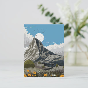 Carte Postale Montagne de prairie de fleurs sauvages