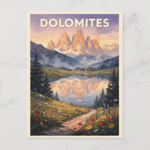 Carte Postale Montagne des Dolomites Italie Vintage