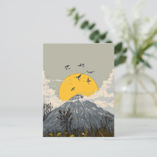 Carte Postale Montagne du volcan fleur sauvage