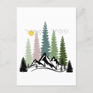 CARTE POSTALE MONTAGNE ET ARBRES NATURE CALME
