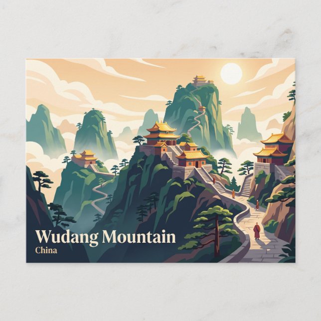 Carte Postale Montagne Wudang Chine (Devant)
