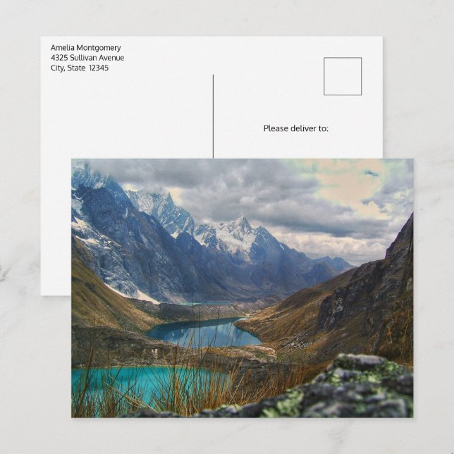 Carte Postale Montagnes alpines pittoresques photo (Devant / Derrière)