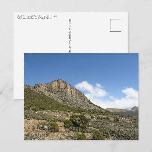 Carte Postale Montagnes Bale Éthiopie (Devant / Derrière)