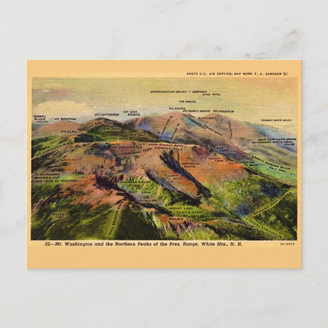 Carte Postale Montagnes Blanches du New Hampshire  (Devant)