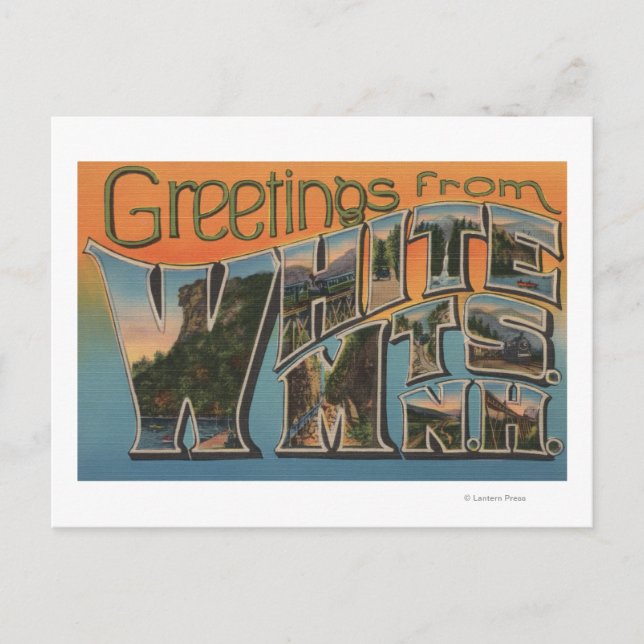 Carte Postale Montagnes blanches, New Hampshire (Devant)