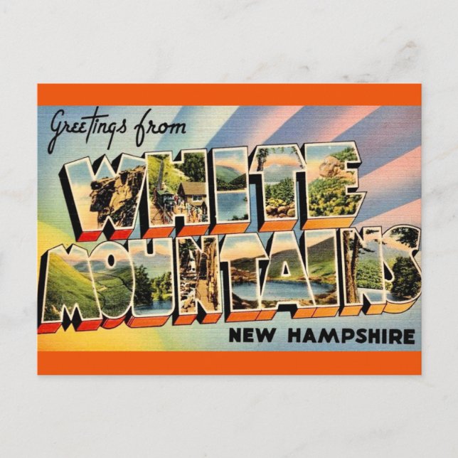 Carte Postale Montagnes Blanches vintage NH (Devant)