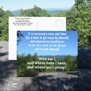 Carte Postale Montagnes Blue Ridge Citation de Carl Sandburg