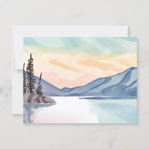 Carte Postale Montagnes brumeuses   Lake Tahoe Aquarelle