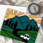 Carte Postale Montagnes Campervan colorées Vanlife RV Sunrise<br><div class="desc">Découvrez cette superbe carte postale avec des dessins de montagnes et un camionnette. Ajoutez votre propre texte. Regardez ma boutique pour les papillons,  les oiseaux,  les caravanes,  le camping,  les randonnées,  les fleurs et bien plus !</div>