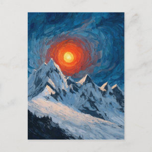 Carte Postale Montagnes Couronnées de Neige