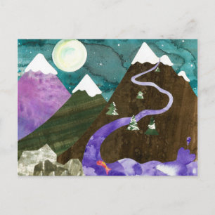 Carte Postale Montagnes de chansons de nuit