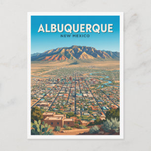Carte Postale Montagnes de Sandia et grille de la ville d'Albuqu