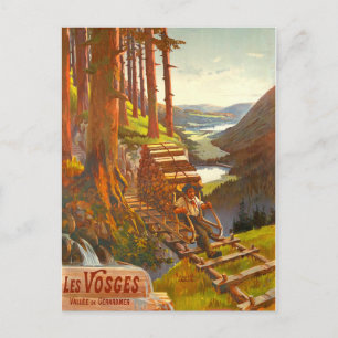 Carte Postale Montagnes des Vosges, Pont de bois, France