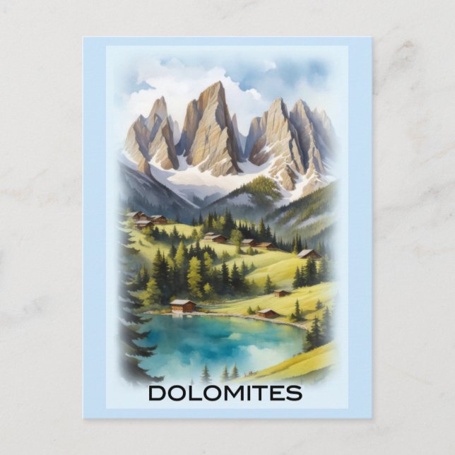 Carte Postale Montagnes Dolomites vintages Italie Paysage (Devant)