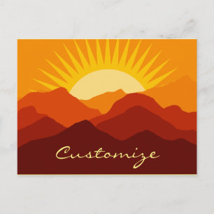 Carte Postale Montagnes du désert Coucher du soleil Thunder_Cove