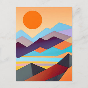 Carte Postale Montagnes du Sud-Ouest Abstrait géométrique