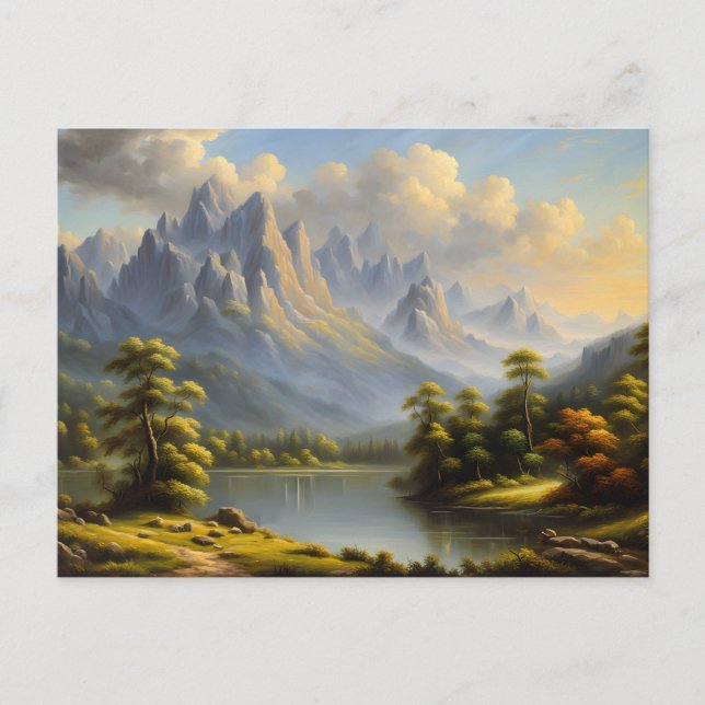 Carte Postale Montagnes et rivière de l'Ouest (Devant)