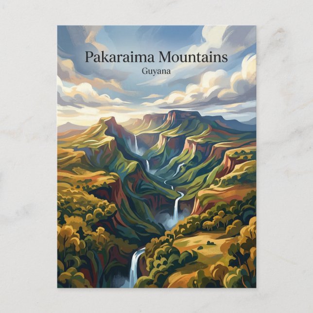 Carte Postale Montagnes Pakaraima Guyana (Devant)