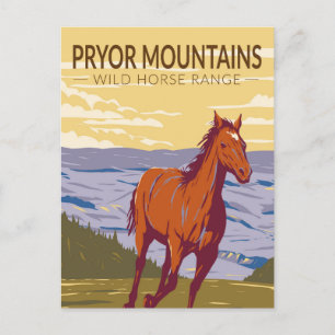 Carte Postale Montagnes Pryor Wild Horse Range Vintage